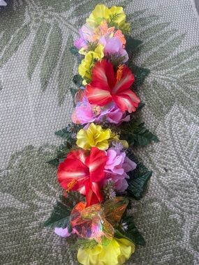 Tropical Floral Hair Garland - Multi Color